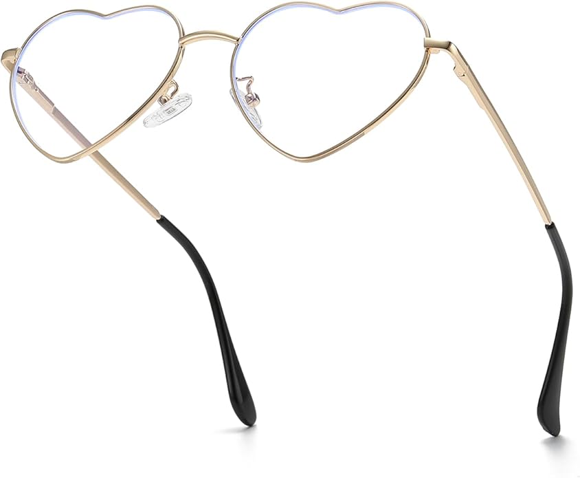 JOVAKIT Polarized Heart Sunglasses for Women Fashion Lovely Style Metal Frame UV400 Protection Lens