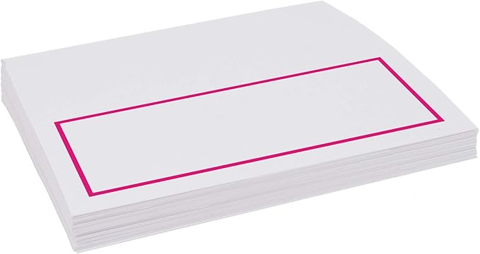 Single Line Border Place Cards, Fuschia (Choose Color), Set of 60, Pre-cut and Scored - Wedding, Party, Dinner, and Special Events - Made in the USA