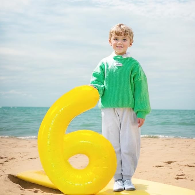 40 inch Yellow Number Balloon Giant Foil Helium Balloons Number 7 Balloon for 7th Birthday Party Decorations