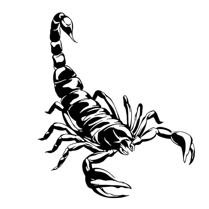 INKARTLINK Tattoo Tech, 2 Sheets Medium Semi Permanent Tattoo, Adult Art Design Temporary Tattoos, Lasts 1-2 Weeks, Waterproof, Realistic Look, No Adhesive, No Reflection (Scorpion Design)