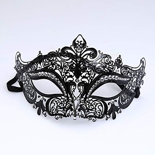 Venetian Masquerade Mask for Women - Ultralight Shiny Metal Rhinestone Party Evening Prom Ball Mask