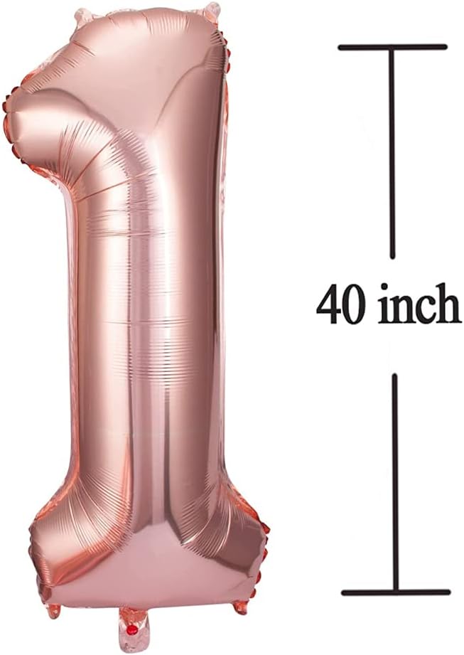 Rose Gold 18 Number Balloons Big Giant Jumbo Large Number 18 Foil Mylar Balloons for Girl 18th Birthday Party Decorations