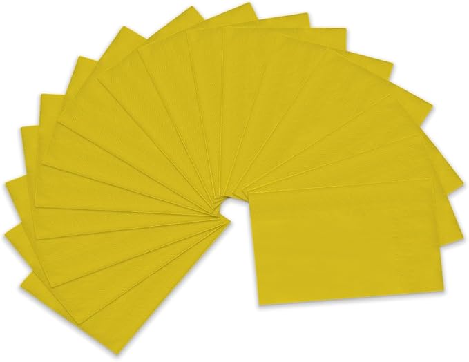 qiqee Yellow Paper Napkins 13 * 16inch Guest Paper Disposable Towels Napkin Paper Hand Towels for Wedding, Dinner, Birthday Party, Dessert Cocktail ＆ Kitchen Napkins（ 120 Count）