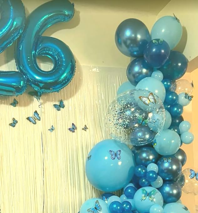 Big 40 Inch Blue 2 Number Balloon Birthday Decoration, 2026 Blue Number 2 Helium Balloons 12 20 22 23 24 26 28 32 42 Celebration, Boy Girl Baby Anniversary Party Graduations Supplies