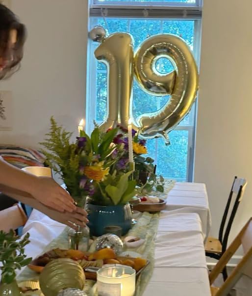 Light Gold Number 1 Balloon 40 inch, Number 1 Birthday Balloon for Boy Girl, Champagne Gold Foil One Balloon for 1st 10 11 12 16 18 Birthday Party, Anniversary Celebration Number Balloons Decorations