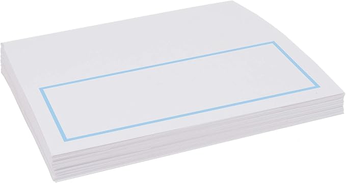 Single Line Border Place Cards, Light Blue (Choose Color), Set of 60, Pre-cut and Scored - Wedding, Party, Dinner, and Special Events - Made in the USA