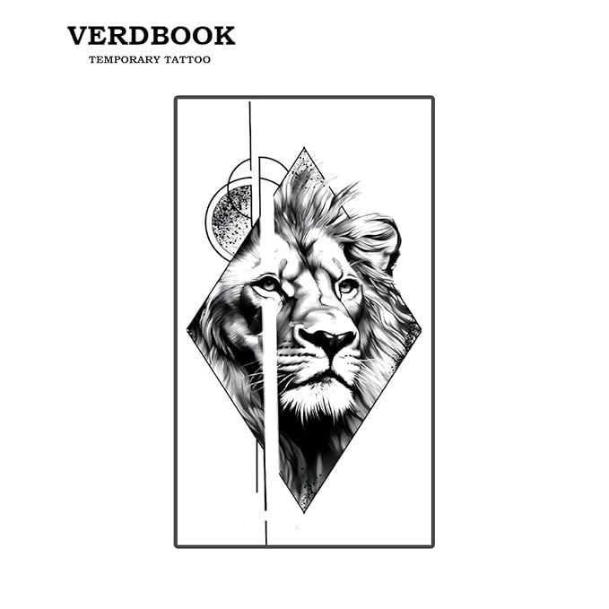 Waterproof Temporary Tattoos: 2-Sheet Tattoo Kit with Realistic Body Stickers, Semi-Permanent Tattoos for Adults Lasting 7-15 Days – Safe for Men & Women, Royal Emblem