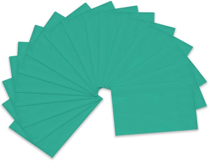 qiqee Teal Blue Paper Napkins 13 * 16inch Guest Paper Disposable Towels Napkin Paper Hand Towels for Wedding, Dinner, Birthday Party, Dessert Cocktail ＆ Kitchen Napkins（ 120 Count）