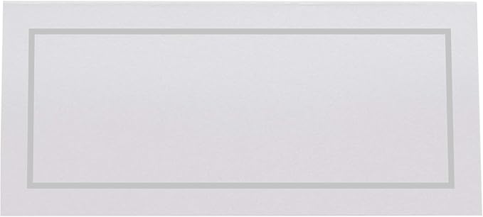 Single Line Border Place Cards, Silver (Choose Color), Set of 25, Pre-cut and Scored - Wedding, Party, Dinner, and Special Events - Made in the USA