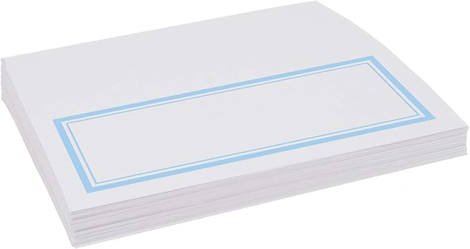Double Line Border Place Cards, Light Blue (Choose Color), Set of 150, Pre-cut and Scored - Wedding, Party, Dinner, and Special Events - Made in the USA