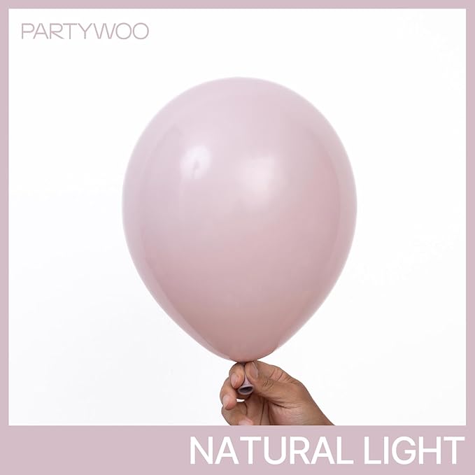 PartyWoo Dusty Pink Balloons 50pcs 12 Inch Boho Blush Pink Latex Helium Balloons for Princess Birthday Baby Shower Graduation Gender Reveal Anniversary Bachelorette Party Decorations Pink-F54