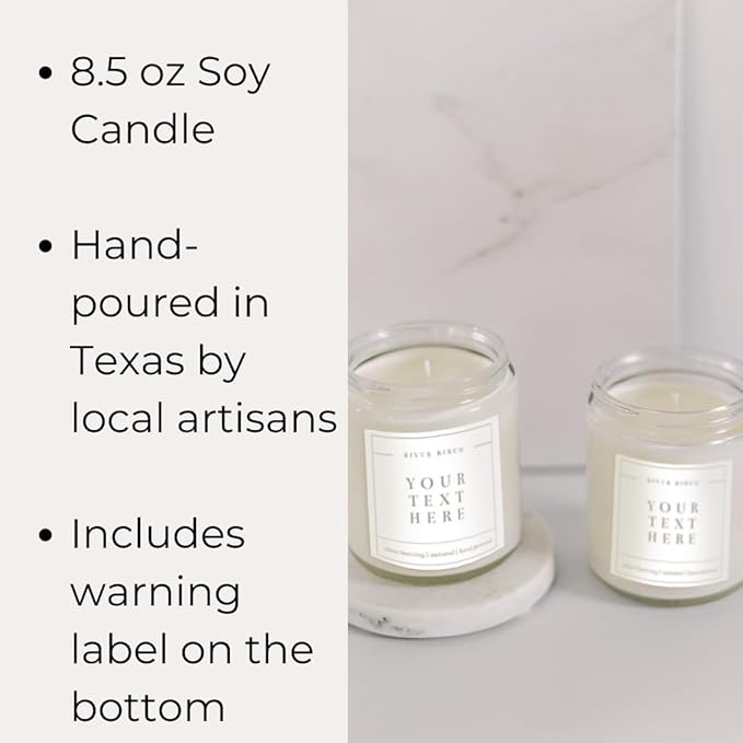 River Birch Candles Custom Label 10 Pack Pick Your Scent | Scented Candles | Bulk Premium, All-Natural, Non-Toxic, Soy Wax | 8.5oz 40-45 Hour Burn Time | Relaxing Gifts for Home