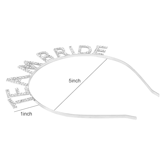 Silver Team Bride Headband Bachelorette Party Decorations Rhinestone Bridesmaid Headbands for Bridal Shower, Bachelorette Party, Wedding