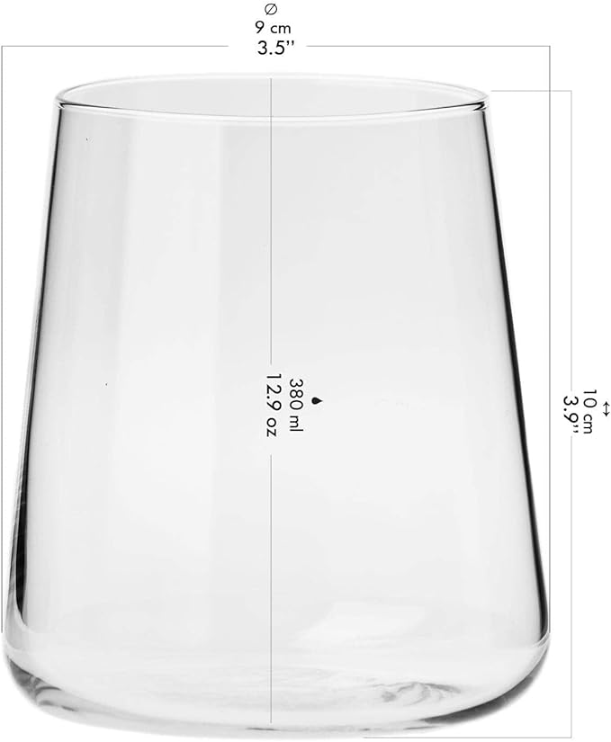 Krosno Glasses Set | 6x Tall Water Juice Drinking Glasses 18.3 oz + 6x Water Juice Drinking Glasses 12.9 oz | Avant-Garde Collection | Crystal Glass | Dishwasher Safe