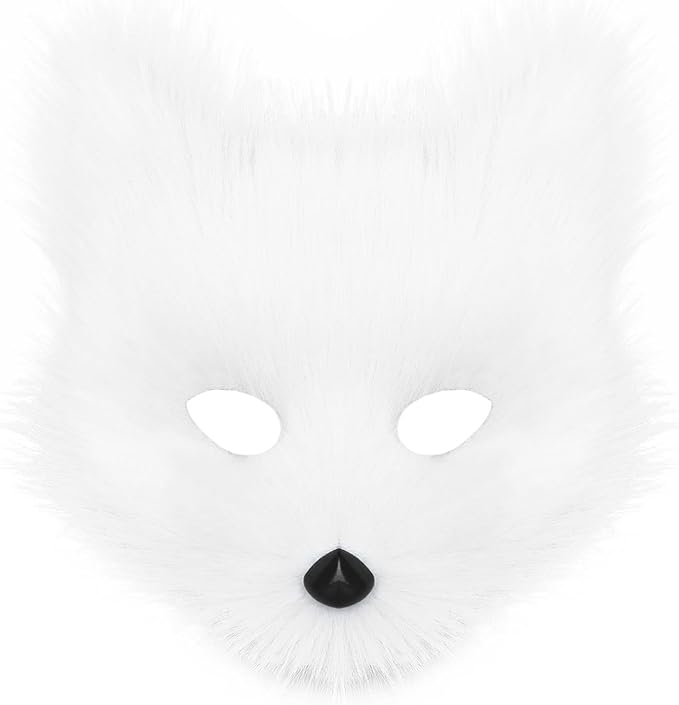 Animal Fox Wolf Mask Halloween Party Cosplay Costumes Props Plush Cat Half Face Masks Carnival Christmas Masquerade