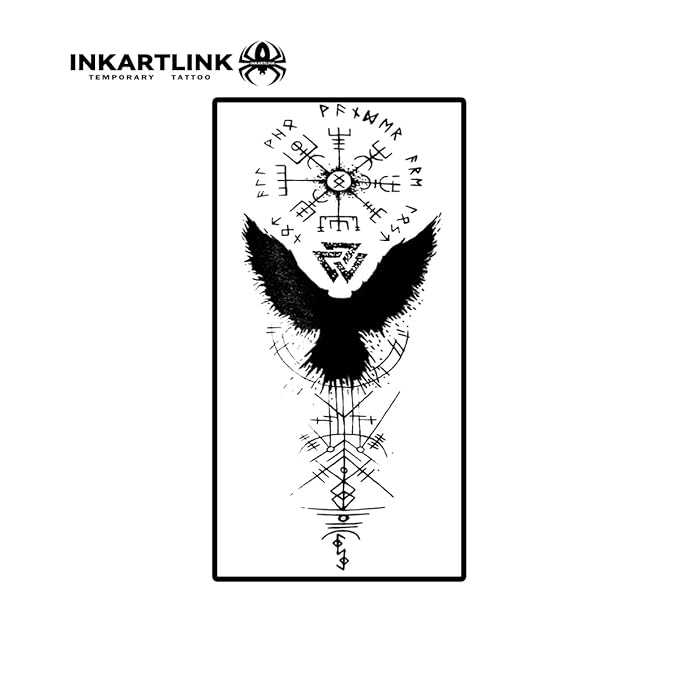 INKARTLINK Semi Permanent Tattoos, realistic tattoos, tattoos for domineering men, waterproof, non-reflective, cruelty-free, exquisite packaging, unique design (evil symbol)