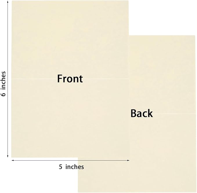 50 Pack Blank Cards Folded Cardstock Thank You Blank Greeting Cards for Invitations, Wedding, Greeting Cards, All Occasion DIY, 3x5 Folded Cards Cream