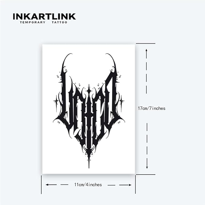 INKARTLINK Tattoo Tech,2 Sheets Extra-Large Semi Permanent Tattoo, Adult Art Design Temporary Tattoos, Lasts 1-2 Weeks, Waterproof, Realistic look, No Adhesive, No reflection (Guardian Emblem Design?