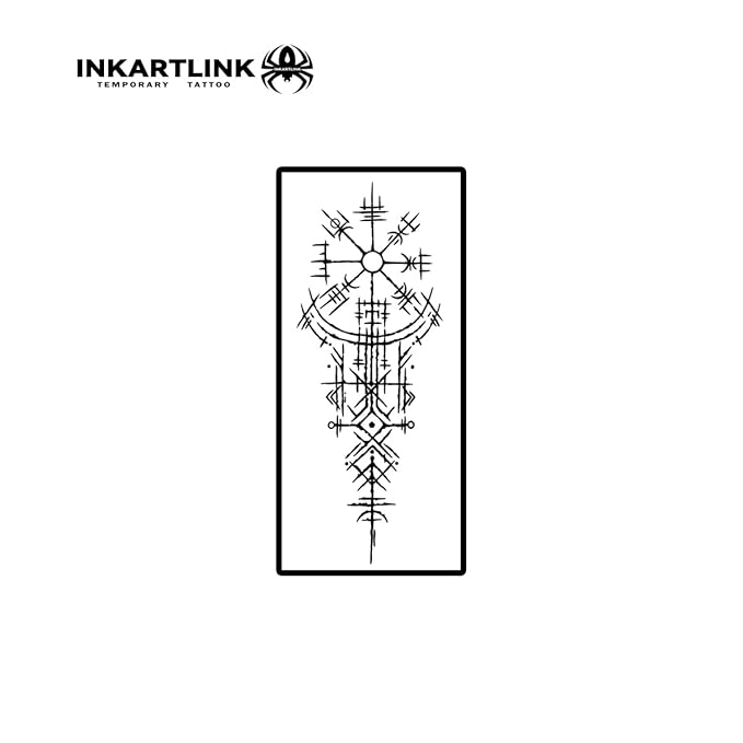 INKARTLINK Semi Permanent Temporary tattoos, niche unique tattoos, realistic tattoos, waterproof and non-reflective, exquisite packaging, unique design (Ancient Symbols 1)