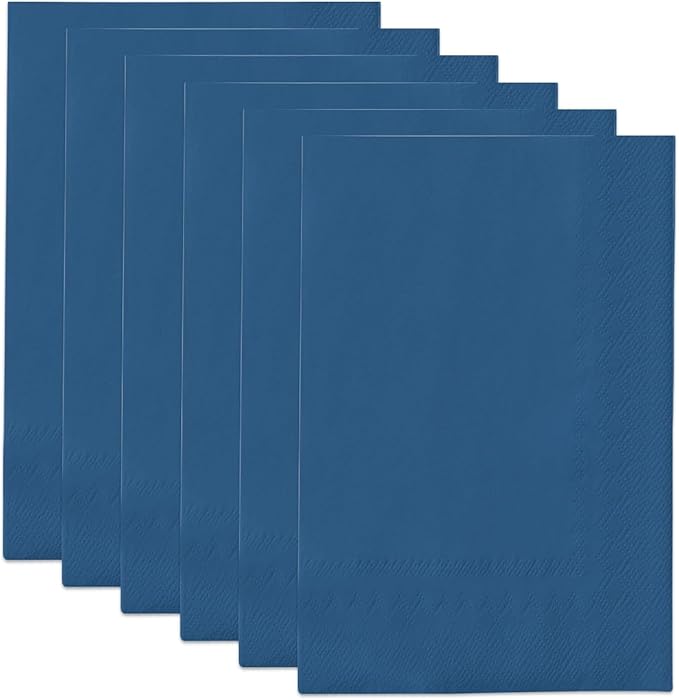 qiqee Navy Blue Paper Napkins 13 * 16inch Guest Paper Disposable Towels Napkin Paper Hand Towels for Wedding, Dinner, Birthday Party, Dessert Cocktail ＆ Kitchen Napkins（ 120 Count）
