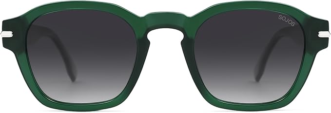 SOJOS Vintage Retro Square Polarized Sunglasses Men Standard Fit Trendy Womens Sun Glasses SJ2382