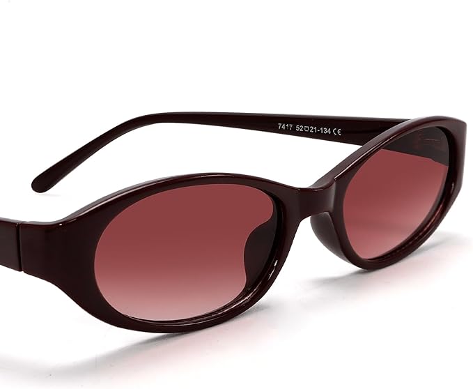 Retro Oval Sunglasses for Women Chic Cat Eye 90s Sunnies Lightweight Narrow Shades Trendy UV protection Sun Glasses