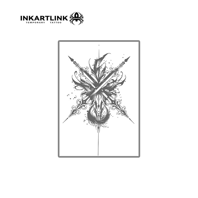 INKARTLINK Semi Permanent Tattoo, Temporary Tattoo, Beautiful and Realistic Design, Fun Tattoo Experience, Cruelty-free, Non-reflective, Waterproof (Ink Art 2)