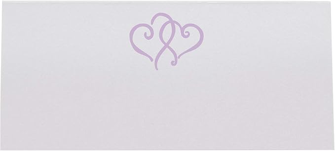 Linked Hearts Place Cards, Lavender (Choose Color), Set of 150, Pre-cut and Scored - Wedding, Party, Dinner, and Special Events - Made in the USA
