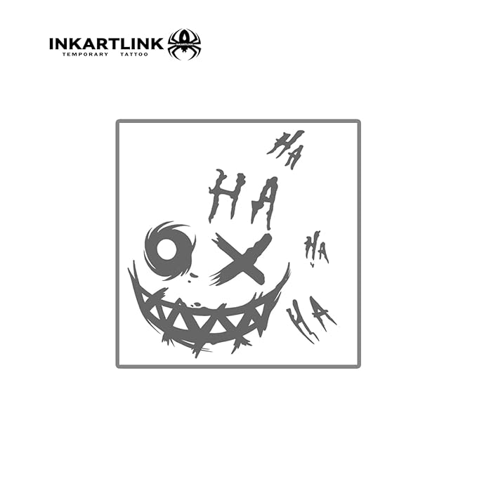 INKARTLINK Semi Permanent Tattoo, Temporary Tattoo, Beautiful and Realistic Design, Fun Tattoo Experience, Cruelty-free, Non-reflective, Waterproof (Funny Smiley Face 2)
