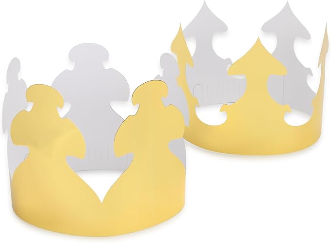 Hygloss Gold Paper Crowns 144 Pack - Paper Crowns for Kids to Decorate - Craft Activity - Blank Crown for Adults - Perfect for Parties, Celebrations - DIY Crown Crafts