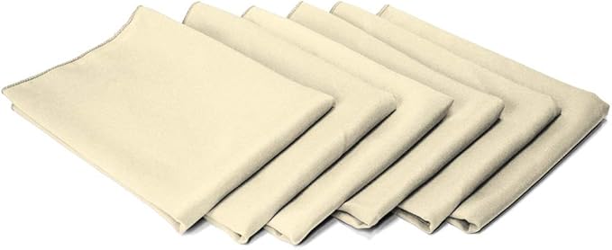 TableLinensforLess 17x17 Inch Polyester Cloth Napkins, Set of 6 (Sand)