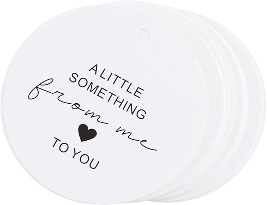 70Pcs Thank You Gift Tags, 2.5Inch “A Little Something from Me to You” Pre-Punched Hole Hangtag for Gifts, Favors (String is NOT Included)