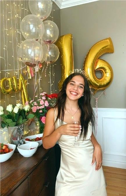 Gold Number 1 Balloon 40 inch, Number 1 Birthday Balloons for Boy Girl, Gold Foil One Balloon for 1st 10 11 12 16 18 Birthday Party, Anniversary Celebration Numbers Decorations