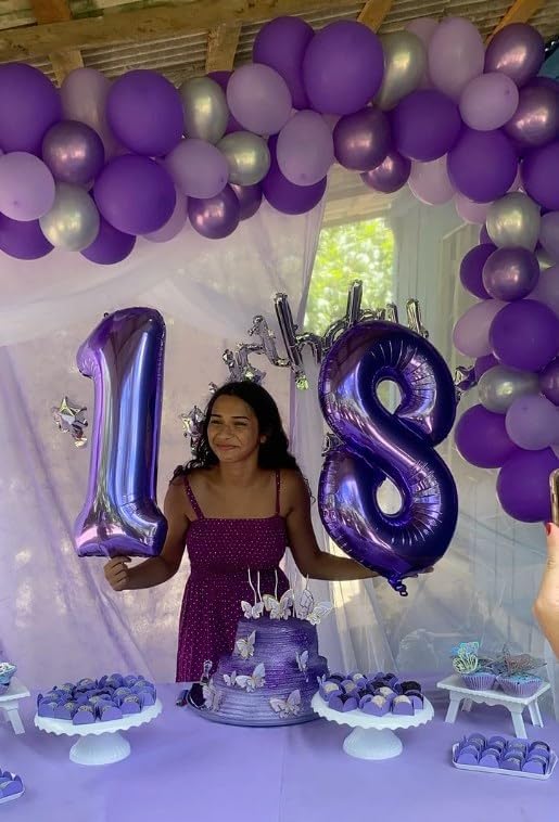 Purple Number 8 Balloon - 40 Inch, Birthday Party Decorations, Anniversary & Graduation Supplies