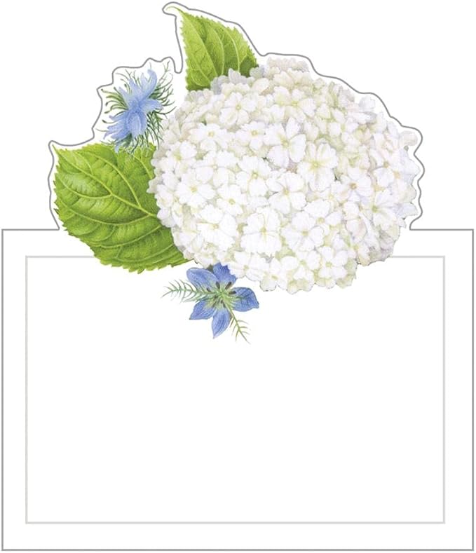 Caspari White Blooms Die-Cut Place Cards - Set of 24