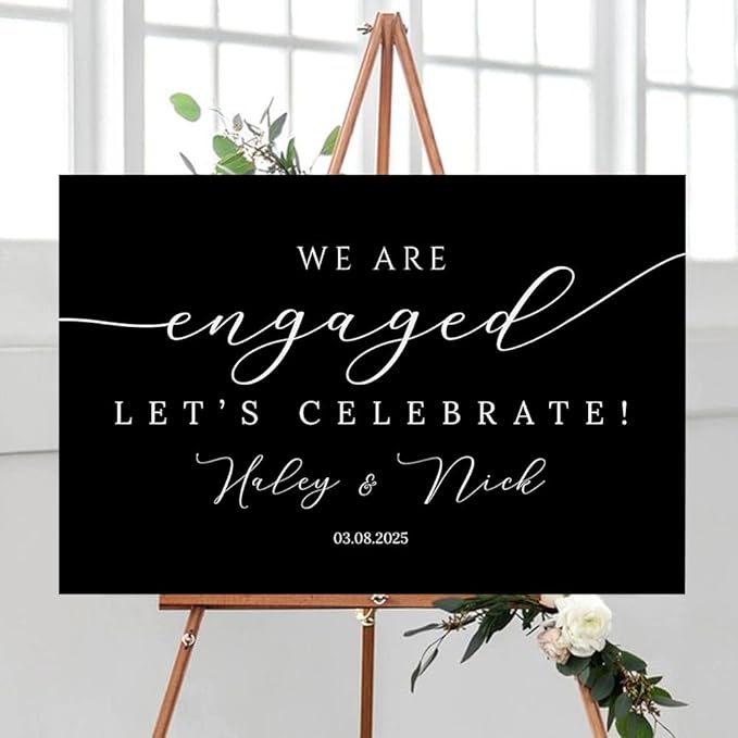 Personalized Engagement Welcome Sign, Engagement Party Sign, Engagement Decor, Engagement Decorations, Engagement Sign, Engaged Sign, Engaged Welcome Sign UNIPROSIGNS #5, Version-05