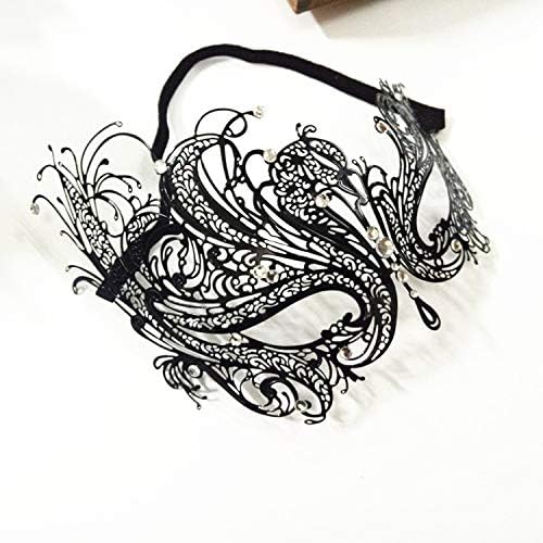 Venetian Masquerade Mask for Women - Ultralight Shiny Metal Rhinestone Party Evening Prom Ball Mask