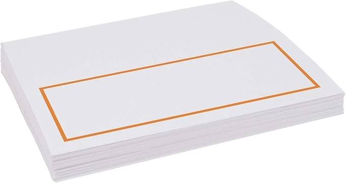 Single Line Border Place Cards, Orange (Choose Color), Set of 150, Pre-cut and Scored - Wedding, Party, Dinner, and Special Events - Made in the USA