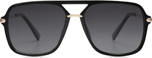 SOJOS Sunglasses for Women & Men, Square, Retro, Polarized Lens, Trendy Aviator, 90s Shades