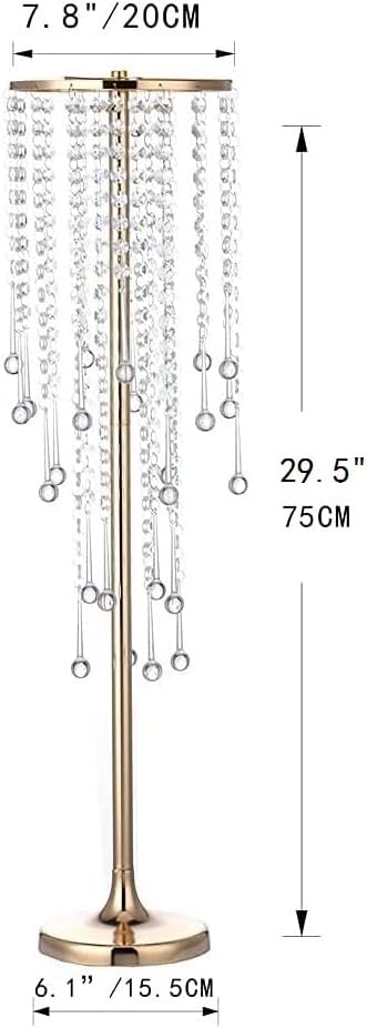 10 Pcs Tall Elegant Wedding Centerpiece Stand, Metal Flower Candle Holder with Chandelier Crystal, 29.5inch Gold Flower Vase,for Wedding Party Birthday Christmas Home Décor
