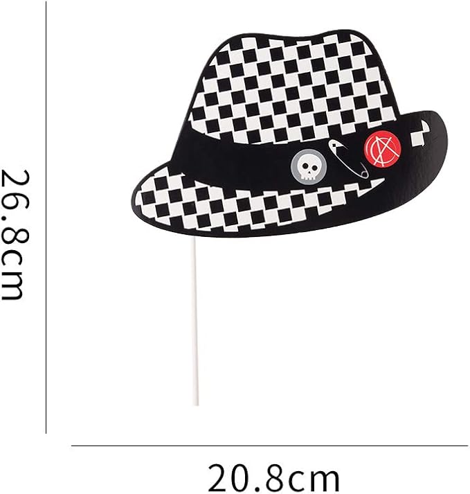 SUNBEAUTY 18 Pcs Rock and Roll Birthday Party Decorations Music Note Guitar Star Photo Booth Props Music Theme Party Supplies