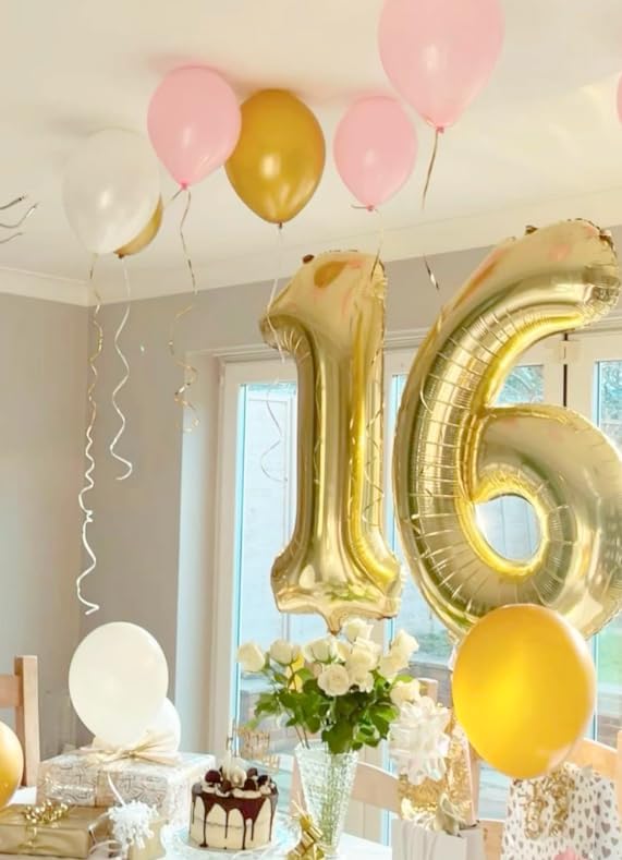 2026 Champagne Gold 40 Inch Mylar Foil Number 6 Balloon, Birthday Balloons for 6 16 Boy Girl Party Decorations Supplies,Light Gold Big Helium Balloon Numbers for 26 36 46 60 Men Women Anniversary