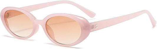 Retro Oval Sunglasses for Women Men Fashion Small Oval Sunglasses 90s Vintage Shades