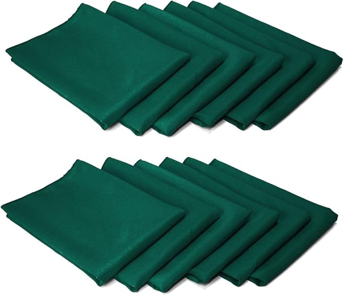 TableLinensforLess 17x17-Inch Cloth Napkins (12, Forest Green)