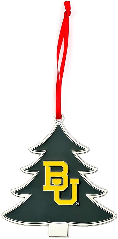 Baylor Bears Tree Shaped Metal Christmas Ornament