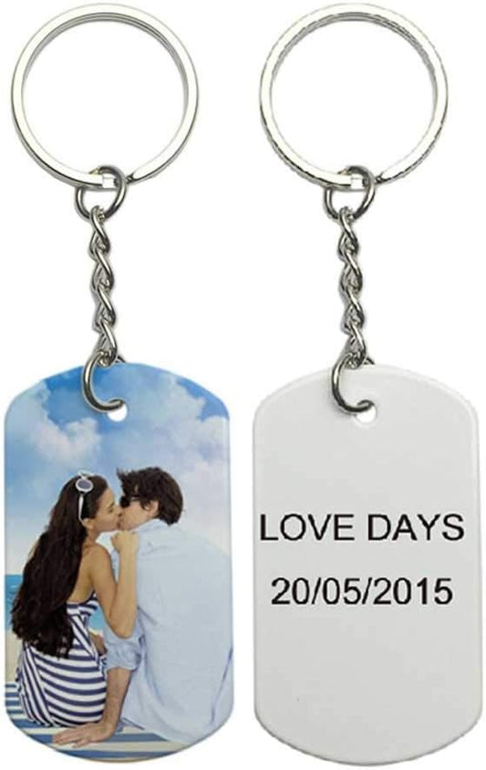 2 Side Personalized Key Chains Custom Picture Text Logo Photo for Men Women llaveros de hombre personalizados Colorful Dog Tag Metal Keychain