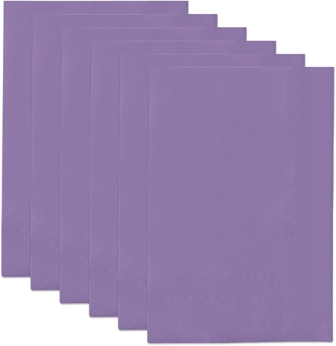 qiqee Bright Purple Paper Napkins 13 * 16inch Guest Paper Disposable Towels Napkin Paper Hand Towels for Wedding, Dinner, Birthday Party, Dessert Cocktail ＆ Kitchen Napkins（ 120 Count）