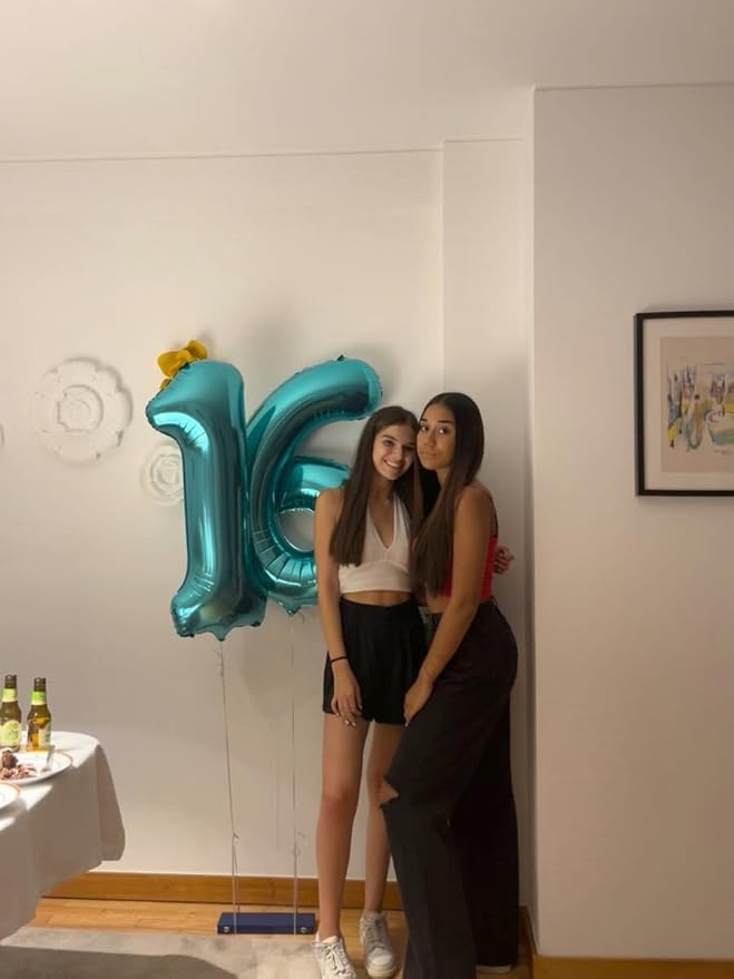 Teal Blue Number 1 Balloon 40 inch, Number 1 Birthday Balloons for Boy Girl, Teal Blue Foil One Balloon for 1st 10 11 12 16 18 Birthday Party, Anniversary Celebration Numbers Decorations