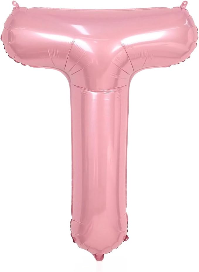 Pink Letter T Balloons,40 Inch T Balloons Letter Mylar Helium Large Pink T Balloon for Birthday Party Anniversary Decorations