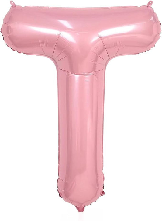 Pink Letter T Balloons,40 Inch T Balloons Letter Mylar Helium Large Pink T Balloon for Birthday Party Anniversary Decorations